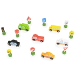 Дървен сет коли и пътни знаци Moni - Tooky Toy