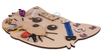 Дървена дъска Moni Toys - Монтесори, Cat