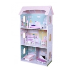 Дървена къща за кукли Moni Toys - Anna, С обзавеждане
