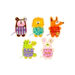 Дървена образователна игра за шиене Moni - Animals