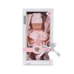 Реалистична кукла бебе Moni Toys - 41 сm, със сиво одеяло