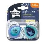 Ортодонтични залъгалки Tommee Tippee - Night Time, 6-18 m, Морска котка