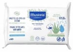 Почистващи мокри кърпички Mustela - С органичен памук и 99% вода, 60 броя