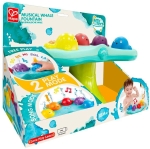Детска играчка за баня Hape - Музикален фонтан с разноцветни китове