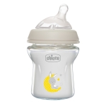 Стъклено шише за хранене Chicco - Natural Feeling РР, 150 ml, 0 m+