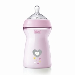 Бебешко шише за хранене Chicco - Natural Feeling РР, за момиче, 330 ml, 6 m+