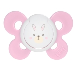 Силиконова залъгалка Chicco - Physio Comfort, Розово зайче, 0-6 m