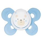 Силиконова залъгалка Chicco - Physio Comfort, Синьо мече, 0-6 m