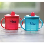 Чаша с дръжки и прибиращ се твърд накрайник Tommee Tippee - First Cup, Червена, 190 ml, 4 m+