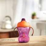 Неразливаща се чаша с мек накрайник Tommee Tippee, Розова, 230 ml, 6 m+
