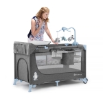 Бебешка кошара на 2 нива KinderKraft - Joy, С аксесоари, Розова