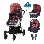 Комбинирана бебешка количка 3 в 1 Cosatto - Giggle Trail, Pretty Flamingo
