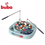 Детски комплект с въдица Buba - 24 рибки, Сив