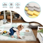 Мек пъзел - килим за игра KinderKraft - Luno Shapes, Жълт