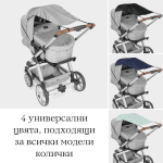 Сенник за количка Reer - Shine Safe, Сив Меланж