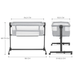 Бебешка кошара KinderKraft - Neste Up 2, Light Grey
