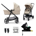 Бебешка количка 4 в 1 Kinderkraft - Newly, Sand Beige