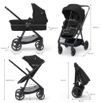 Бебешка количка 4 в 1 Kinderkraft - Newly, Moonlight Grey