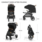Бебешка лятна количка Kinderkraft - Grande Plus, Grey