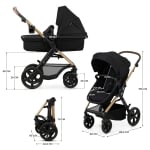 Бебешка количка 3 в 1 KinderKraft - Moov 2, Pure Black