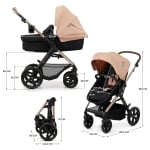 Бебешка количка 3 в 1 KinderKraft - Moov 2, Moonlight Grey