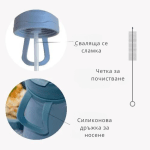 Детски термос със сламка Nuvita - Powder Blue, 350 ml