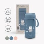 Детски термос със сламка Nuvita - Sage Green, 500 ml
