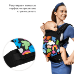 Ергономична раница за бебе Kinderkraft - Huggy, Happy Shapes