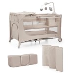 Бебешка кошара с аксесоари Kinderkraft - Joy Full 2, Beige