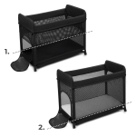 Бебешка кошара KinderKraft - Moon Dream, Black