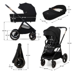 Бебешка количка 2 в 1 KinderKraft - Nea 2, Deep Grey