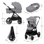 Бебешка количка 2 в 1 KinderKraft - Nea 2, Deep Grey