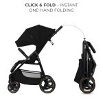 Бебешка лятна количка Kinderkraft - Trig 3, Onyx Black
