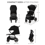 Бебешка лятна количка Kinderkraft - Trig 3, Onyx Black