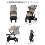 Бебешка лятна количка Kinderkraft - Trig 3, Stone Beige
