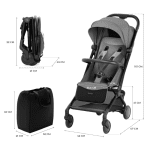 Бебешка лятна количка KinderKraft - Pilot 2, Platinum Gray