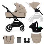 Бебешка количка 3 в 1 Kinderkraft - Yoxi, Sand Beige