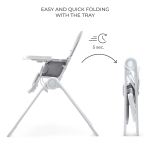 Столче за хранене Kinderkraft - Binci, Light Grey