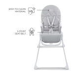 Столче за хранене Kinderkraft - Binci, Light Grey