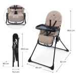 Столче за хранене Kinderkraft - Binci, Light Grey