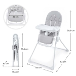 Столче за хранене Kinderkraft - Binci, Light Grey