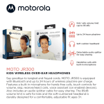 Детски слушалки с кабел Motorola - Moto JR200, Blue