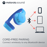 Детски слушалки с кабел Motorola - Moto JR200, Blue