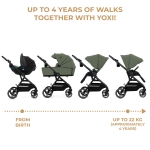 Бебешка количка 3 в 1 Kinderkraft - Yoxi, Mystic Green