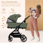 Бебешка количка 3 в 1 Kinderkraft - Yoxi, Mystic Green
