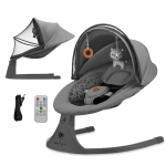 Електрическа люлка и шезлонг Kinderkraft - Lumi 2, Light grey