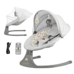 Електрическа люлка и шезлонг Kinderkraft - Lumi 2, Light grey