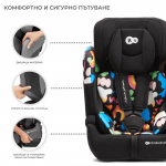 Стол за кола Kinderkraft - Comfort up, i-Size, 76-150 cm, Happy Shapes