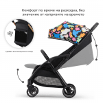 Лятна количка Kinderkraft Kinderkraft - Apino, Черна