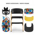 Комплект столче за хранене и шезлонг KinderKraft - Livy и Calmee, Happy Shapes